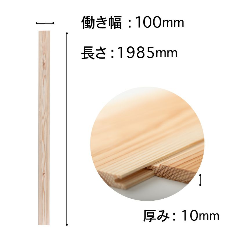 サイズ厚み10mm×働き幅100mm×長さ1985mm